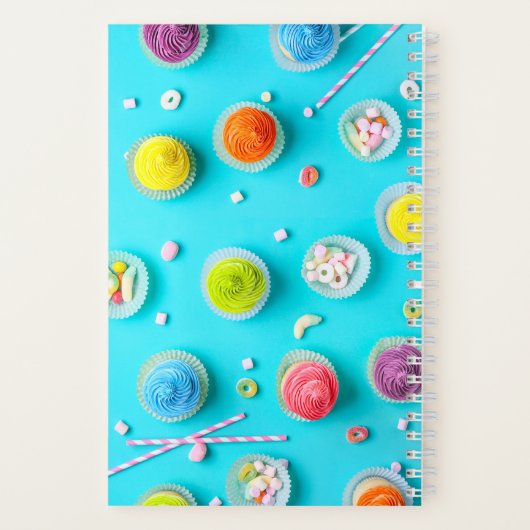 Cupcakes und Candies farbenfrohe Helle Notizblock (Rückseite)