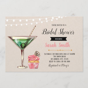 Cupcakes und Cocktails Braudusche Einladung