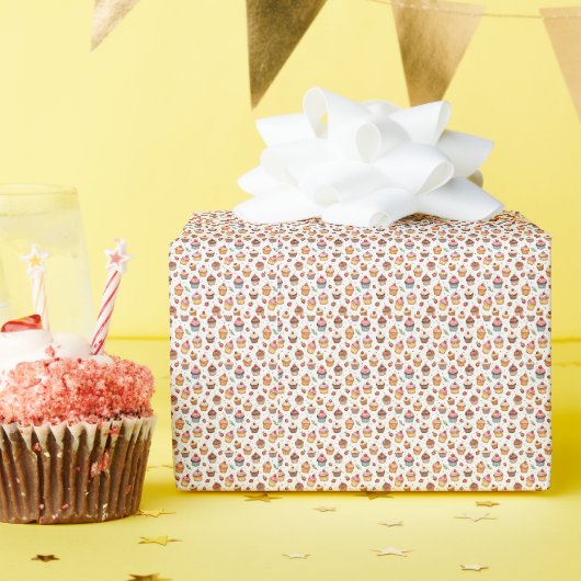 Cupcakes und Erdbeeren Geschenkpapier (Geburtstagsparty)