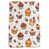 Cupcakes und Erdbeeren Mittlere Geschenktüte (Rückseite)