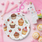 Cupcakes und Erdbeeren Pappteller (Party)