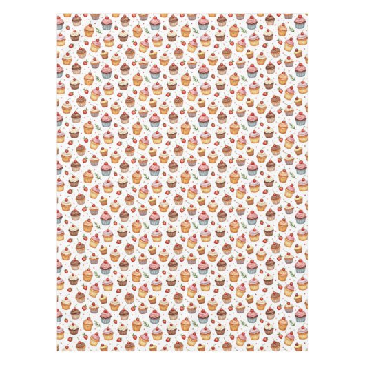 Cupcakes und Erdbeeren Tischdecke (Vorderseite)