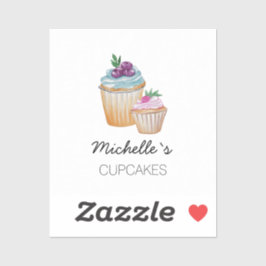 CupCakes und Frucht Wasserfarbe klassisch Aufkleber