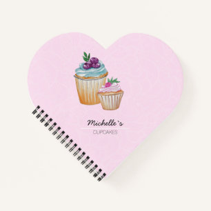 CupCakes und Früchte Wasserfarbe Notizblock
