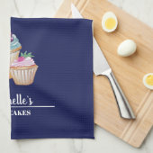 Cupcakes und Früchte Wasserfarben Geschirrtuch (Viertel Falte)