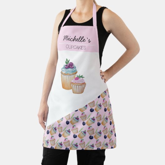 Cupcakes und Früchte Wasserfarben Schürze (InSitu)