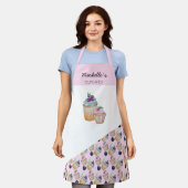 Cupcakes und Früchte Wasserfarben Schürze (Getragen)