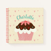 Cupcakes und Hearts Personalisiertes Notebook Notizblock (Vorderseite)