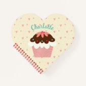Cupcakes und Hearts Personalisiertes Notebook Notizblock (Vorderseite)