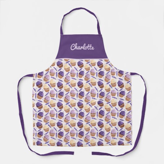 Cupcakes und Lavendel Dessert Schürze (Vorderseite)