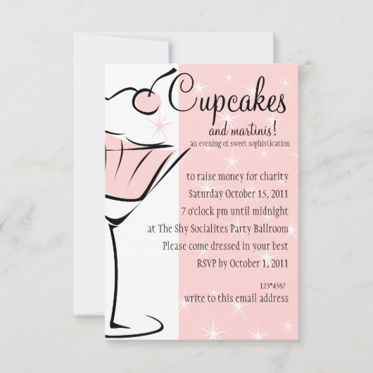 Cupcakes und Martinis Einladung (Vorderseite)