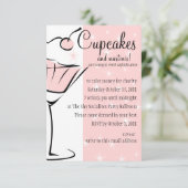 Cupcakes und Martinis Einladung (Stehend Vorderseite)