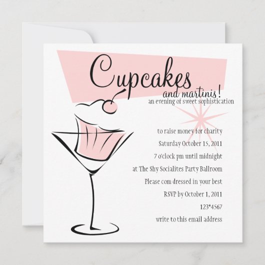 Cupcakes und Martinis! Einladung (Vorderseite)