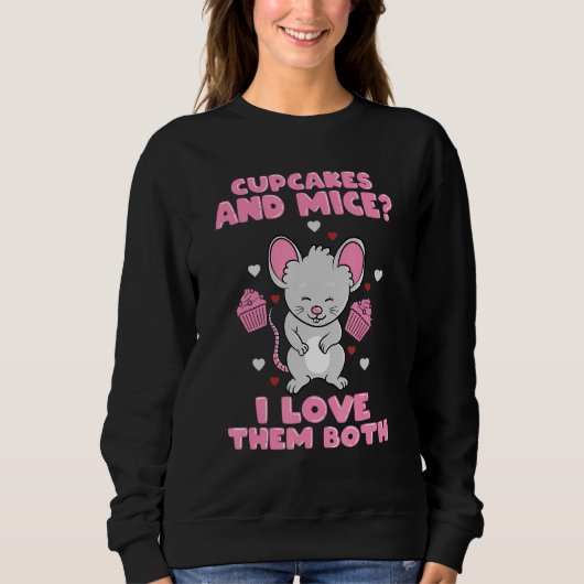 Cupcakes und Mäuse I Liebe sie beide - kleine Maus Sweatshirt (Vorderseite)
