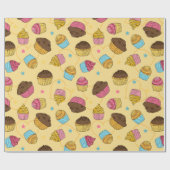Cupcakes und Muffins Food Pattern Geschenkpapier (Flach)