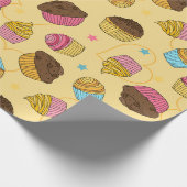 Cupcakes und Muffins Food Pattern Geschenkpapier (Ecke)