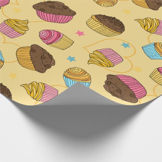 Cupcakes und Muffins Food Pattern Geschenkpapier (Ecke)