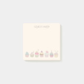 Cupcakes und Name Post-it Klebezettel (Vorderseite)