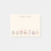 Cupcakes und Name Post-it Klebezettel (Vorderseite)
