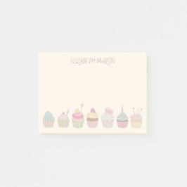 Cupcakes und Name Post-it Klebezettel