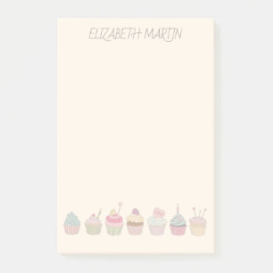 Cupcakes und Name Post-it Klebezettel