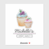 CupCakes und Obst Wasserfarbe Aufkleber (Blatt)