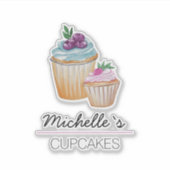 CupCakes und Obst Wasserfarbe Aufkleber (Vorderseite)