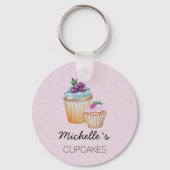 CupCakes und Obst Wasserfarbe Schlüsselanhänger (Vorderseite)