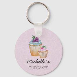 CupCakes und Obst Wasserfarbe Schlüsselanhänger