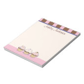 Cupcakes und Stripes Persönlicher Notepad Notizblock (Rotiert)