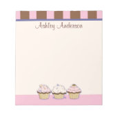 Cupcakes und Stripes Persönlicher Notepad Notizblock (Vorderseite)