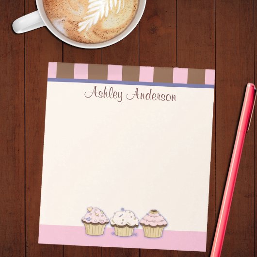 Cupcakes und Stripes Persönlicher Notepad Notizblock