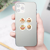 Cupcakes und Tassen 8 Aufkleber (Telefon)