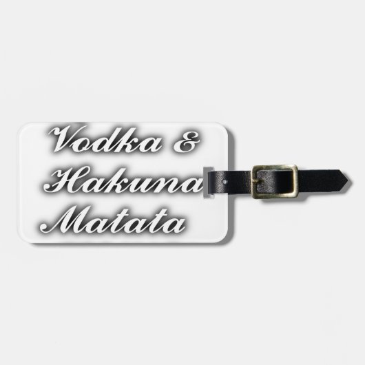 Cupcakes Vodka Hakuna Matata FUNNY Gepäckanhänger (Vorderseite horizontal)