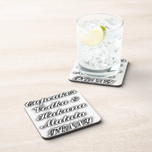 Cupcakes Vodka Hakuna Matata FUNNY Getränkeuntersetzer (Rechte Seite)