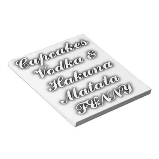 Cupcakes Vodka Hakuna Matata FUNNY Notizblock (angewinkelt)