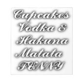 Cupcakes Vodka Hakuna Matata FUNNY Notizblock (Vorderseite)