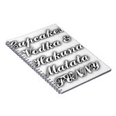 Cupcakes Vodka Hakuna Matata FUNNY Notizblock (Rechte Seite)