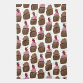 Cupcakes Wasserfarbenes Muster Geschirrtuch (Vertikal)