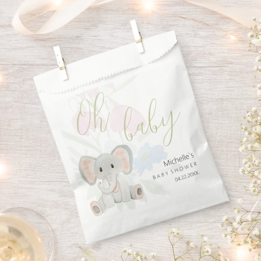 Cupe Spring Elephant Watercolor Illustration Geschenktütchen (Ausgeschnitten)