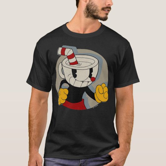 Cuphead Circle Shadow Portrait Video Game T-Shirt (Vorderseite)