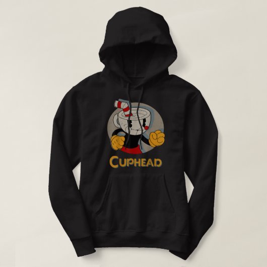 Cuphead Circle Shadow Profile Vintag Hoodie (Design vorne)