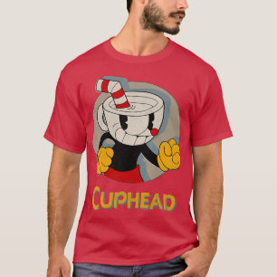 Cuphead-Kreis-Schatten-Profil-Vintage-Familie T-Shirt