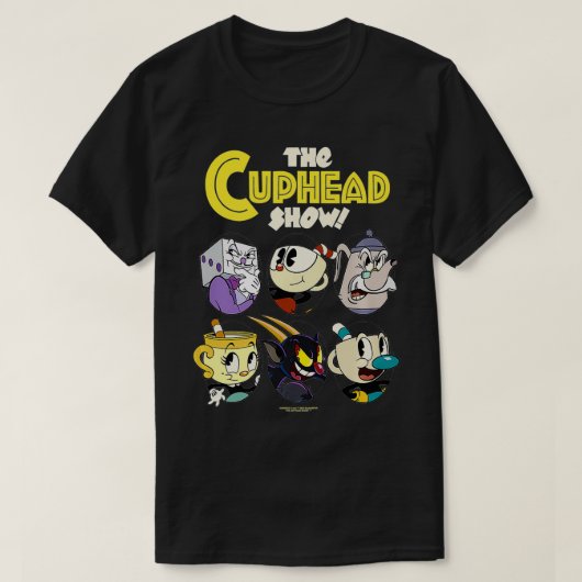 Cuphead Show Group Poster Logo Premium T-Shirt (Design vorne)