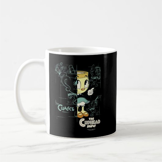 Cuphead Show Ms. Chalice Halbskizze Premium Kaffeetasse (Links)