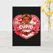 Cupid Afroamerikaner Valentinstag  Karte (Gelbe Blume)