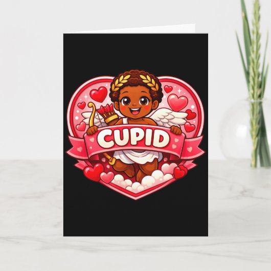 Cupid Afroamerikanischer Valentinstag  Karte (Vorderseite)