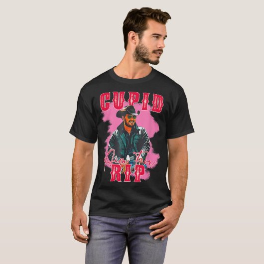 Cupid Aim For Rip Valentines Western Cowboy Lover T-Shirt (Vorne ganz)
