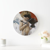 Cupid am Maskenball Große Wanduhr (Zuhause)