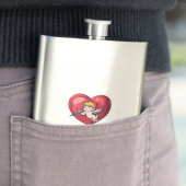 Cupid am roten Herz Flachmann (Beispiel)